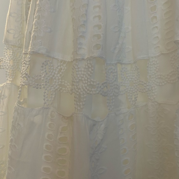 Vici Strapless Crochet White Long Maxi Dress Size Medium - Picture 8 of 9